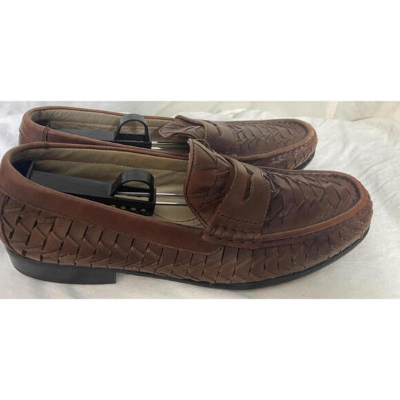 Domani Woven Loafers Brown Leather Shoes Mens Sz 10.5 M main image 7